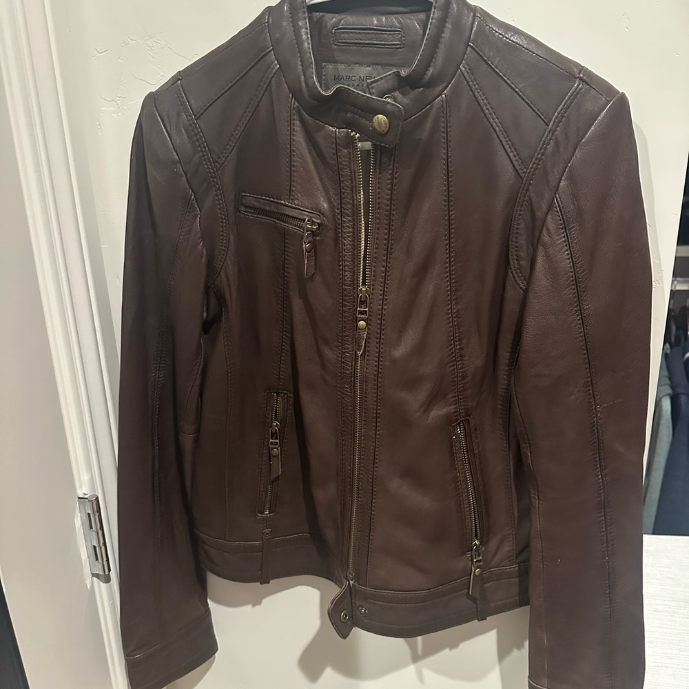 Marc New York Brown Leather Jacket Timeless Style